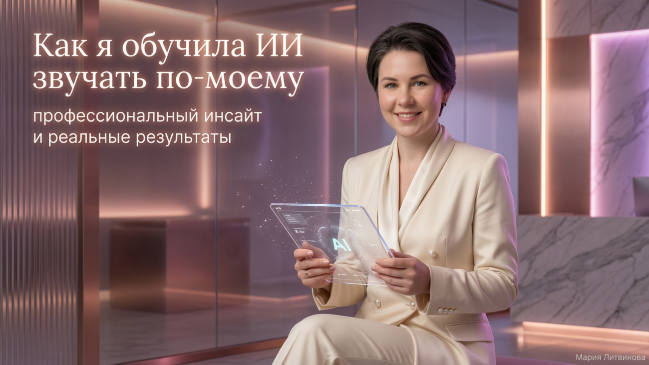 Процесс настройки AI под индивидуальный стиль письма с примерами текста, совпадающего с манерой автора | Мария Литвинова