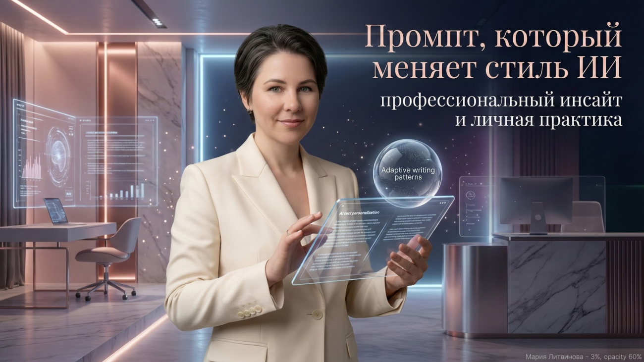 Настройка промпта для передачи индивидуального стиля письма и получения текста от ИИ в вашем тоне | Мария Литвинова