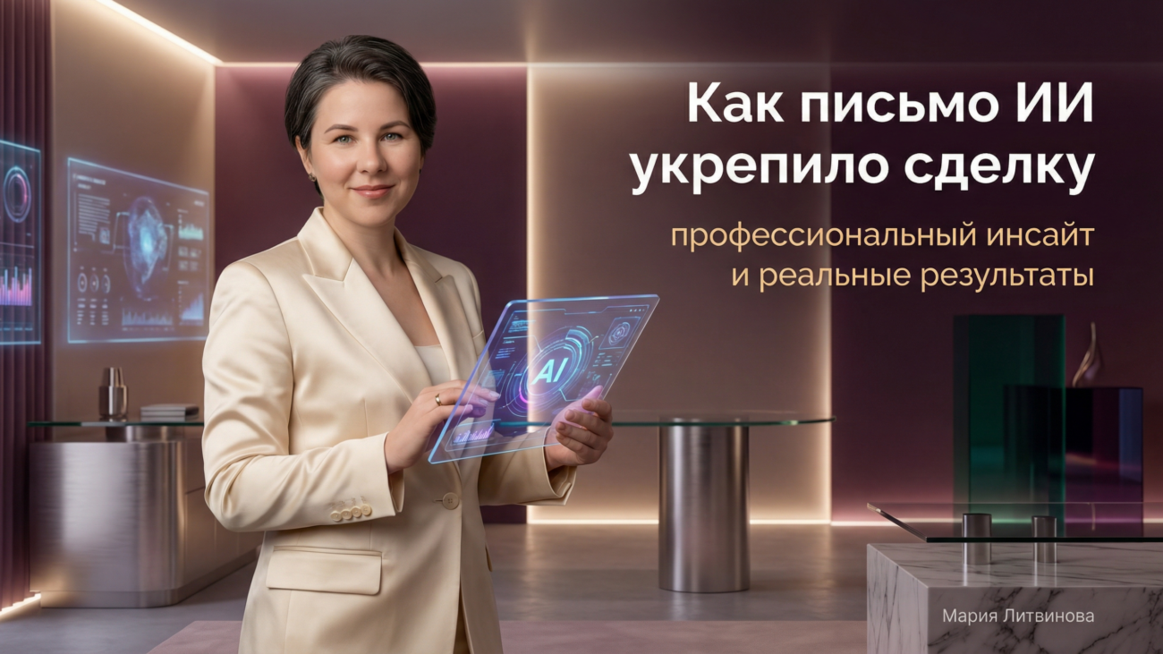 Письмо, сгенерированное AI, привело к сделке и демонстрирует применение ИИ в деловой переписке | Мария Литвинова