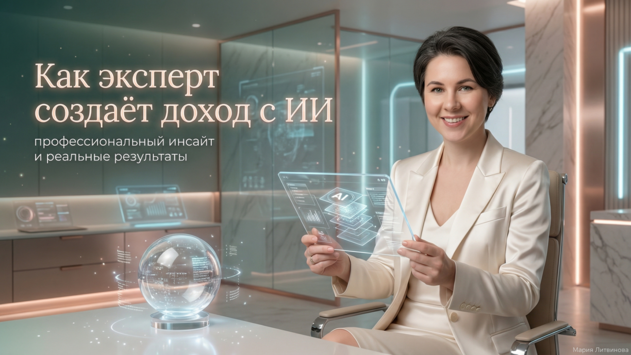 Как эксперт может зарабатывать на ИИ: практические стратегии, примеры использования ИИ в бизнесе и фрилансе | Мария Литвинова